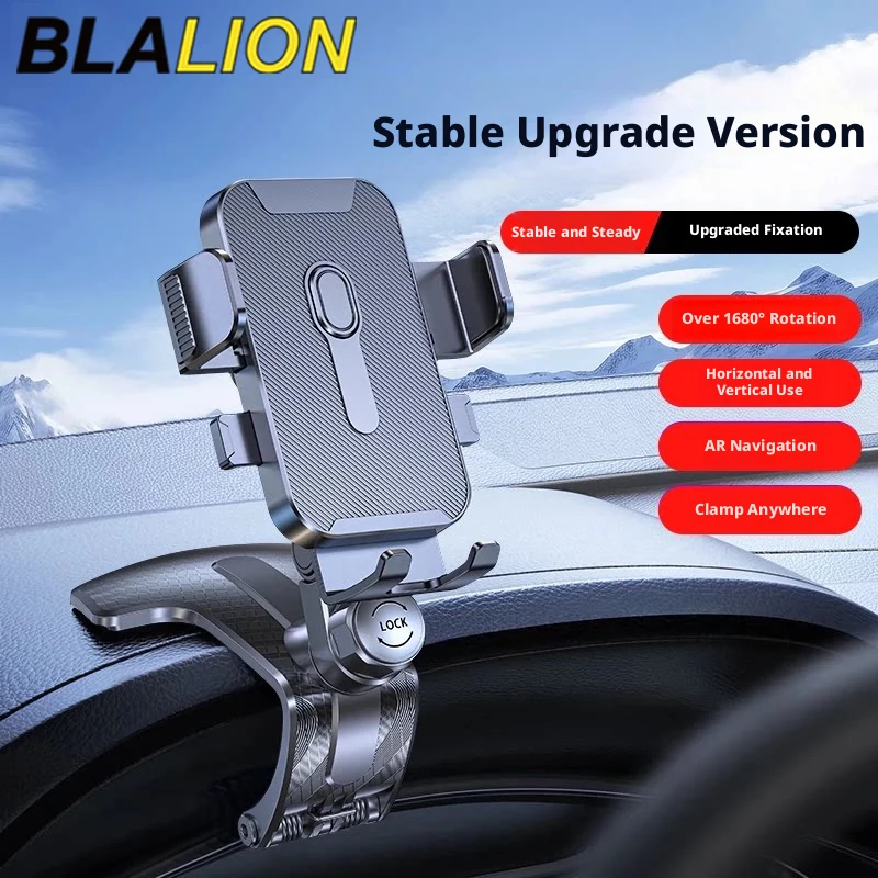 BLALION Universal Car Phone Holder Auto Lock Central Control Instrument Panel Multi-functional Navigation GPS Stand In Car