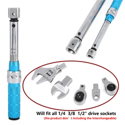 Torque Wrench Interchangeable Head 2-210Nm 9*12mm 14*18mm Square Drive Accuracy 4% Car Repair Maintanence Spanner Hand Tools