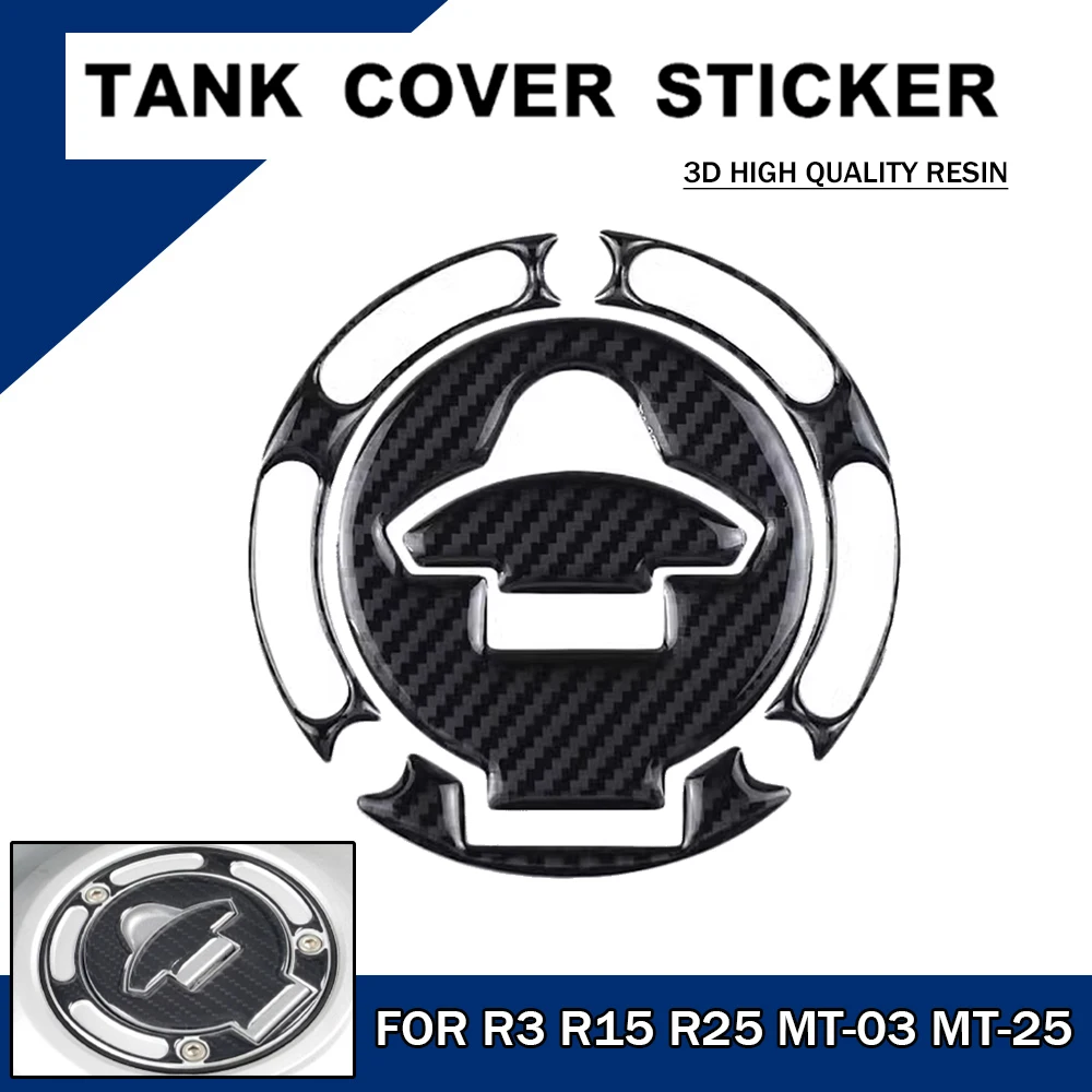 

Motorcycle 3 Holes 5 Holes Oil Gas Tank Fuel Cap Cover Stickers Protector Decals For Yamaha YZF R3 R15 R25 2019-2024 MT-03 MT-05