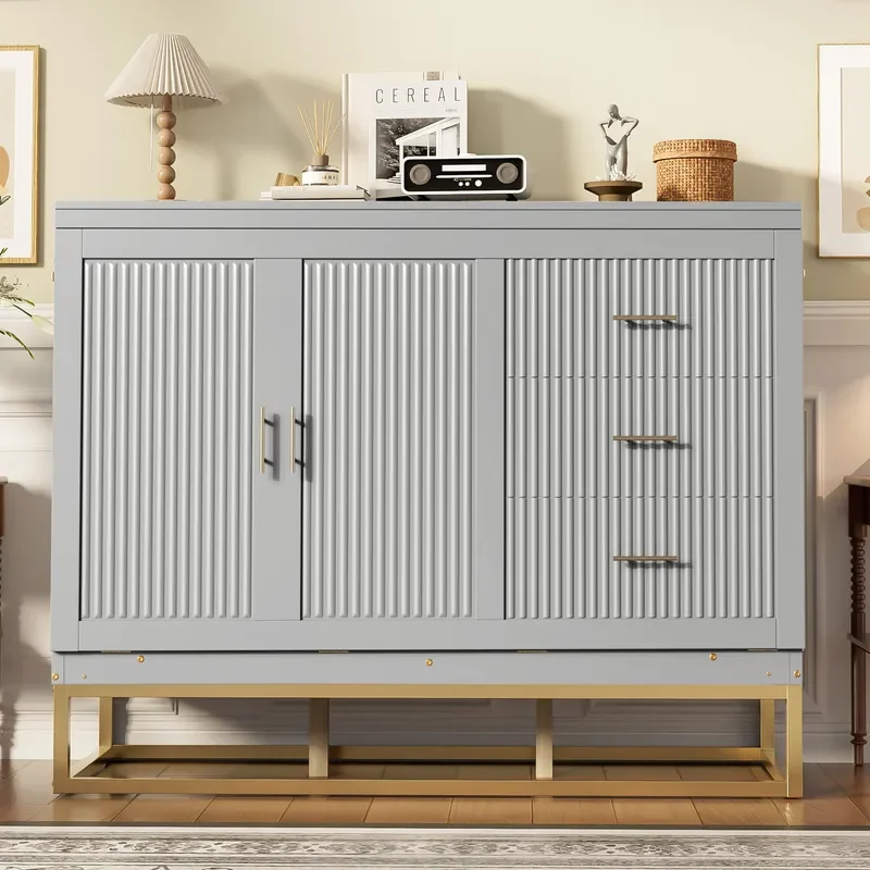 Modern Murphy Queen Bed Wood Panel Metal Legs Imitation Drawer Space Saving Storage Wall Bed view 4