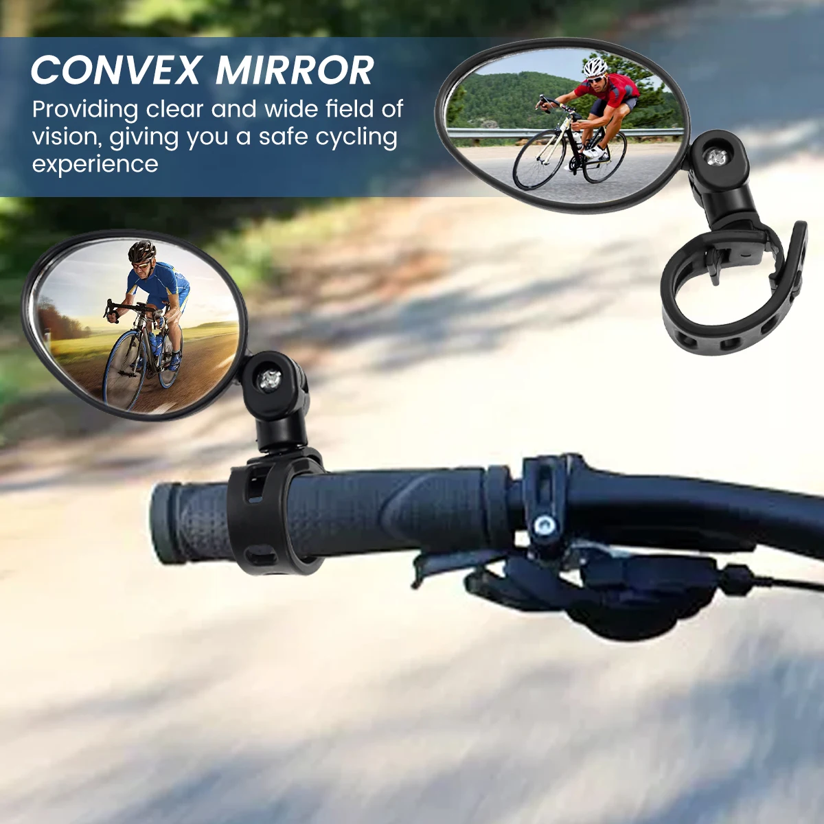 Bike Mirror 2Pcs Bike Rear View Mirrors Breakage-Proof Adjustable Bicycle Mirrors 360° Rotation Bicycle Handlebar Rearview