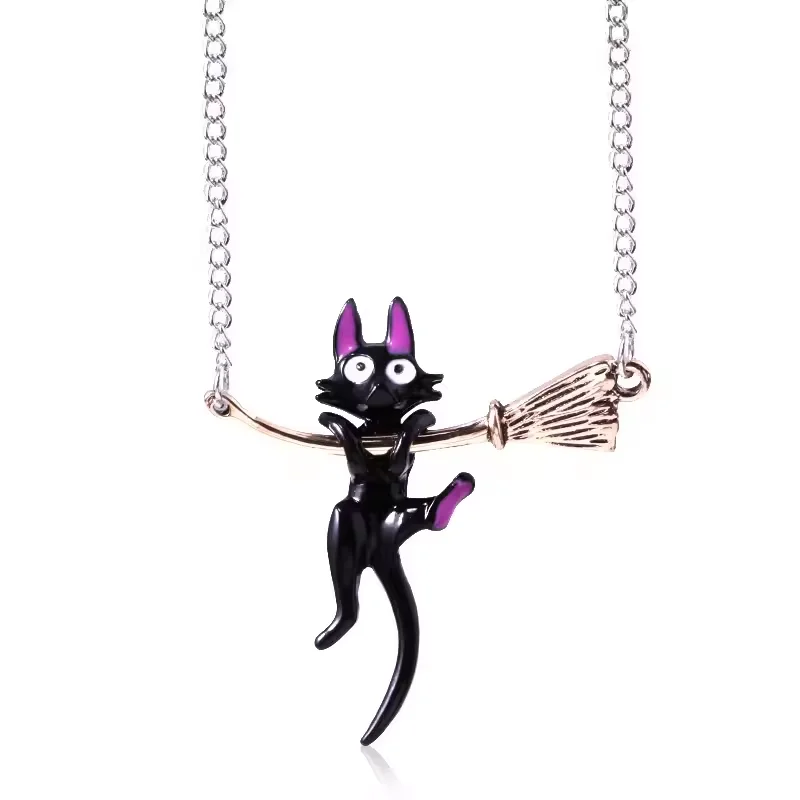 Anime Pendant Personalized Black Cat Necklace Cute,Girl's birthday gift, best party accessory