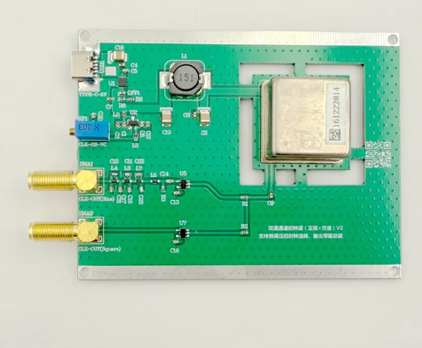 10MHz 2CH 正弦波/方形出力 OCXO ボード周波数標準安定した定温水晶発振器