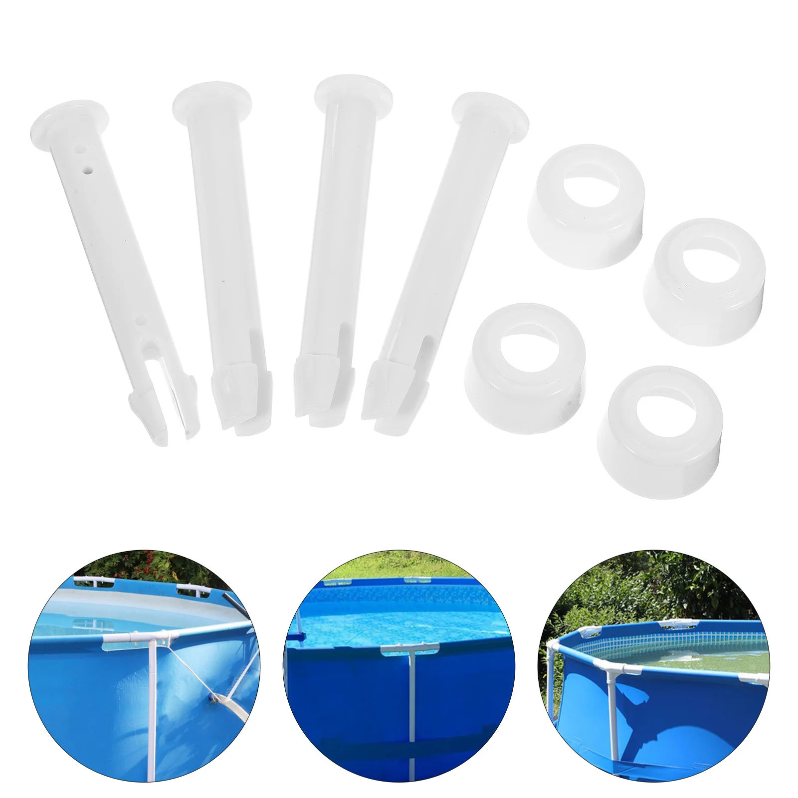 

4Pcs Swimming Pool Fixing Pins PVC Material Replacement Parts Pool Frame Joints Pole Pin Repair Kit Maintenance Supply