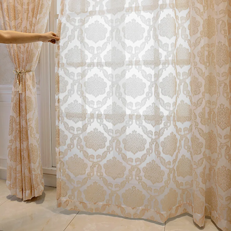 European-style Jacquard Window Curtain That Allows Light To Pass Through But Not People.