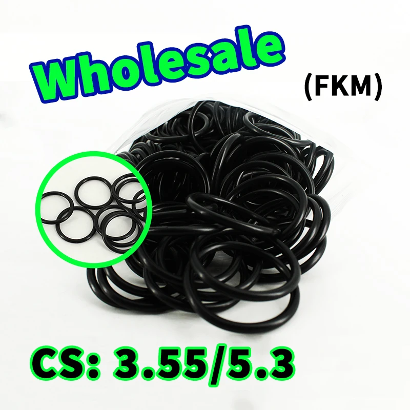 

FKM O-ring CS3.55/5.3mm thickness wholesale Sealing element Black fluororubber gasket seal ring rubber elastic Free Shipping