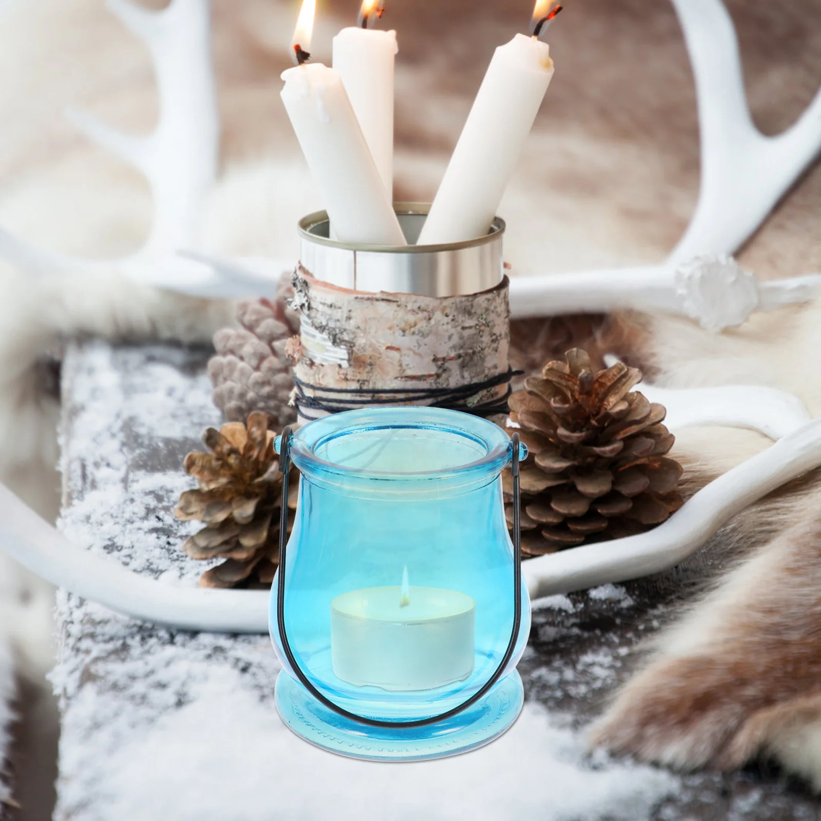 

5Pcs Glass Hanging Tea Light Holder Elegant Iron Frame Wall Mounted for Home Party Wedding Decor Hanging Holder