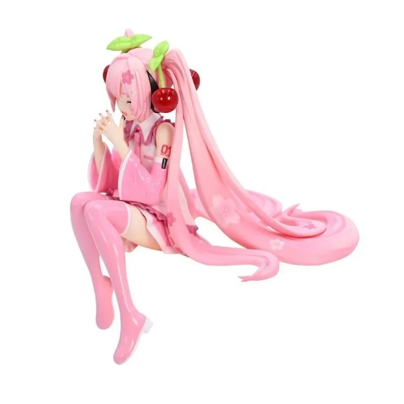 사쿠라 하츠네 미쿠 그림 미쿠 핑크 드레스 모델 컴퓨터 케이스 데스크탑 장식품 컬렉션 모델 어린이 생일 선물 12cm