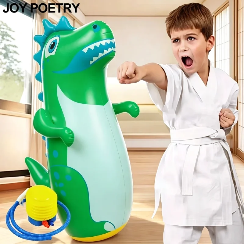 Dinosaur Tumbler Boxing Inflatable Standing Punching Bag Parent Child Toy for Boys Games Sport Kids Activity Outdoors Gift