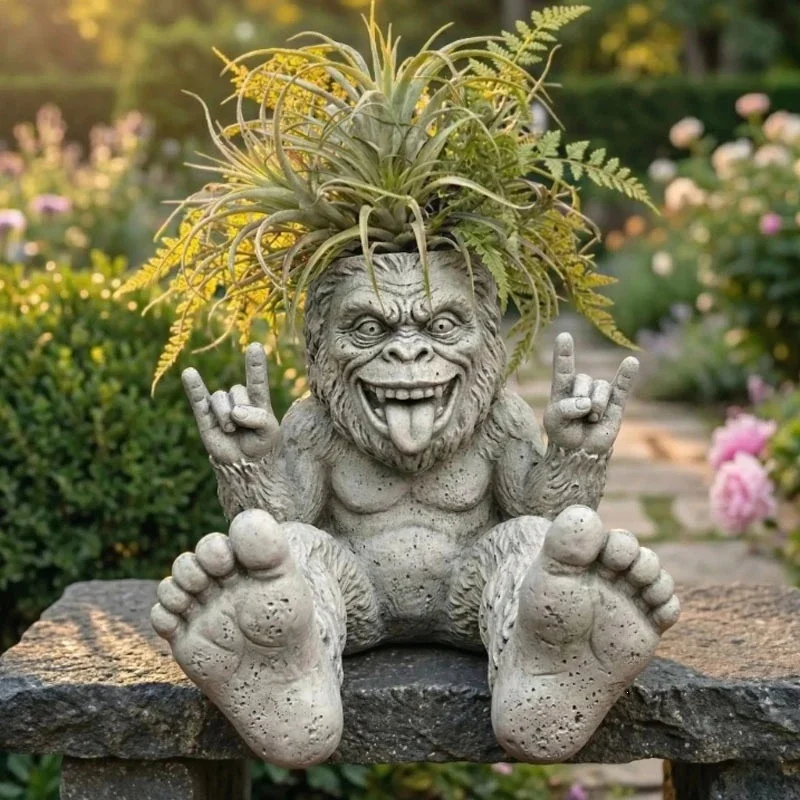 

Legendary Forest Creature Rock On Rebel Garden Planter Outdoor Pot Sculpture For Patio Decor For Adults Kids Halloween Gift