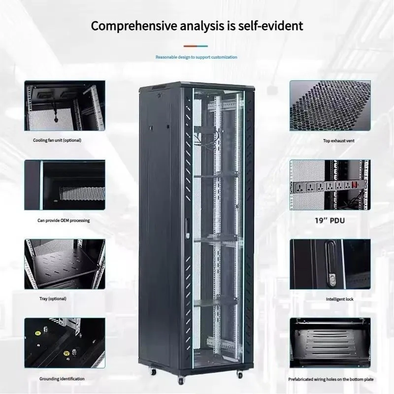 High Quality 32U 600x600 Floor Standing Server Rack Cabinet It Solutions Secure Hardware Storage Efficient Cable Management