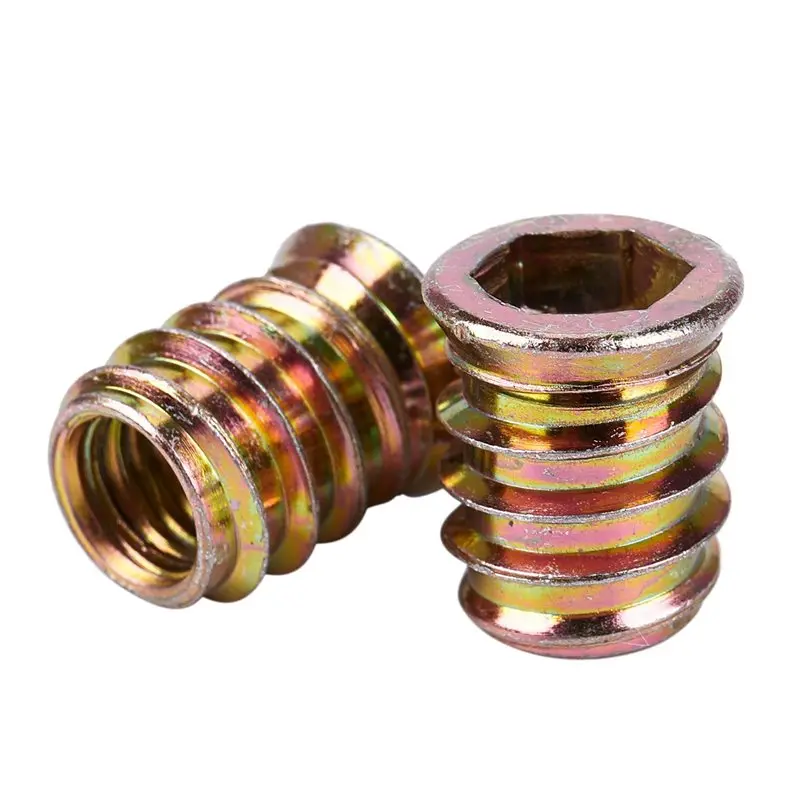 A93E-Set Of 20 Threaded Insert M10 X 20 Mm For Wood