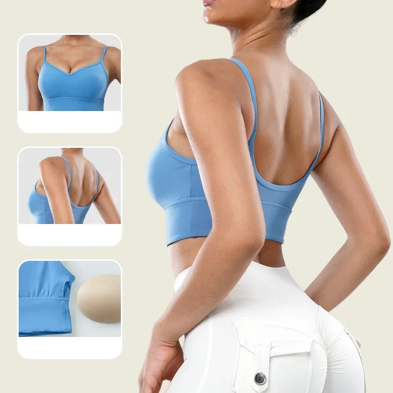 

2024 New Women Sports Bra Sexy Breathable shock proof Crop Tops Gym Training Running Yoga Pilates Cycling Workout Sport Bra