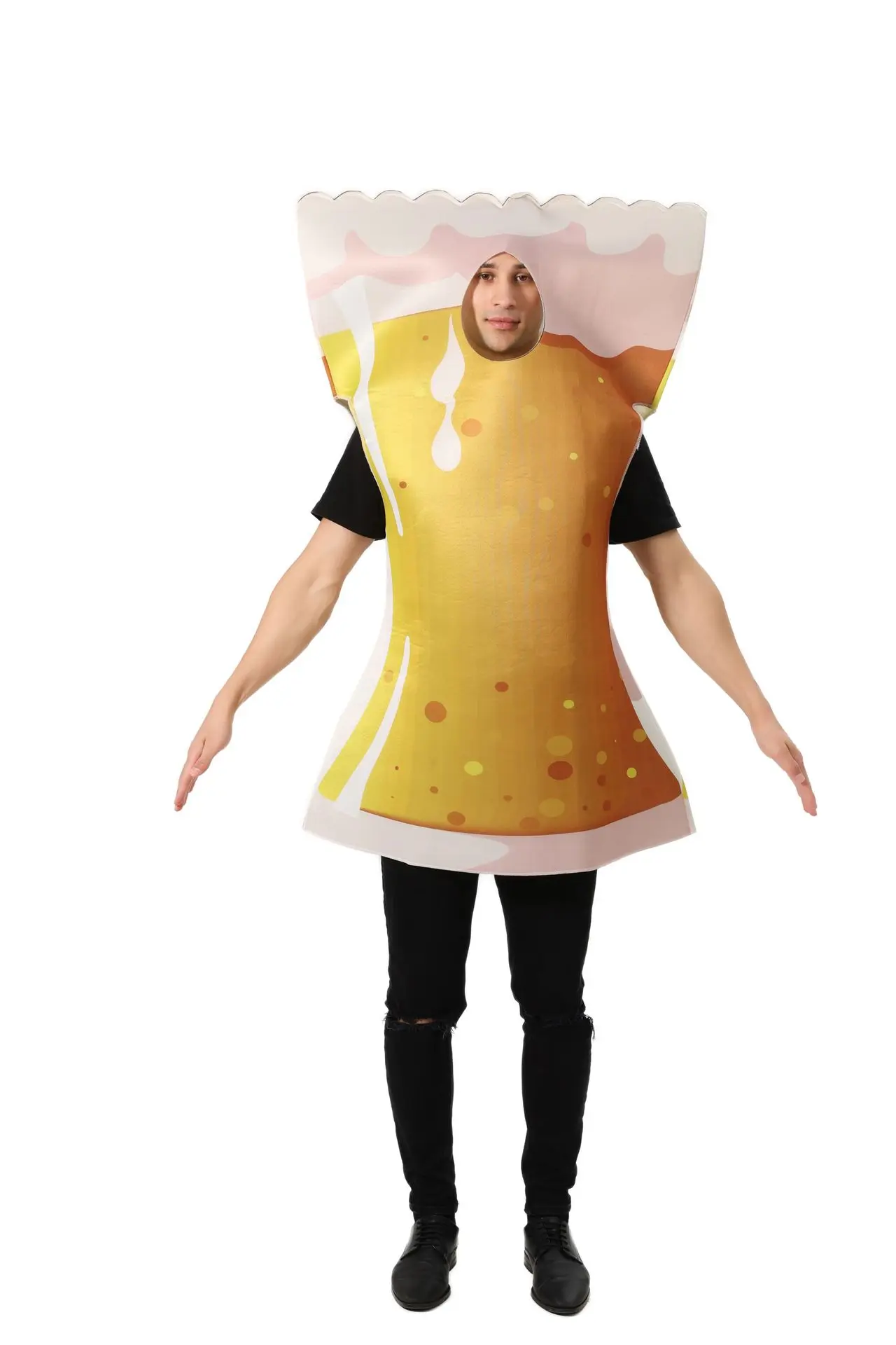 Food Role Beer Cosplay Beer Festival Party Performance Costume for Adult Man halloween Carnival Party yellow beer