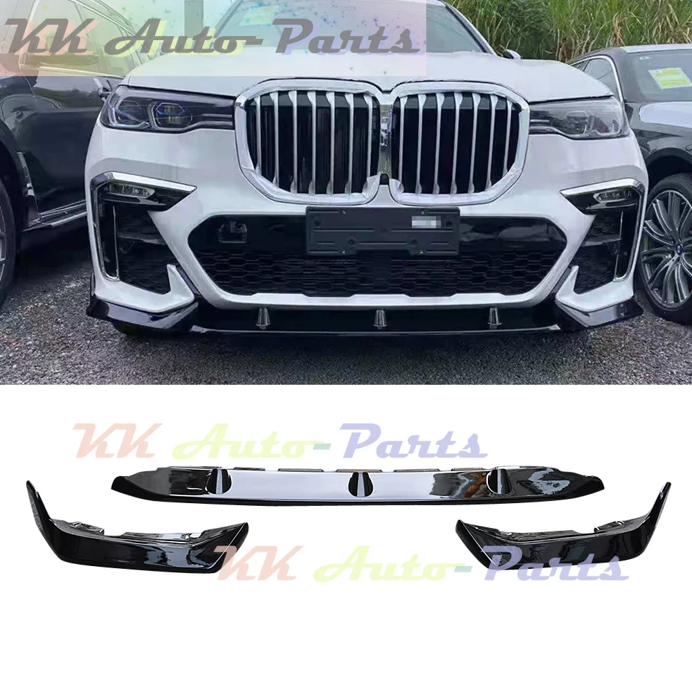 ABS Gloss Black Front Spoiler Splitter Bumper Chin Lip For BMW X7 G07 M SPORT 2019 UP Auto Tuning