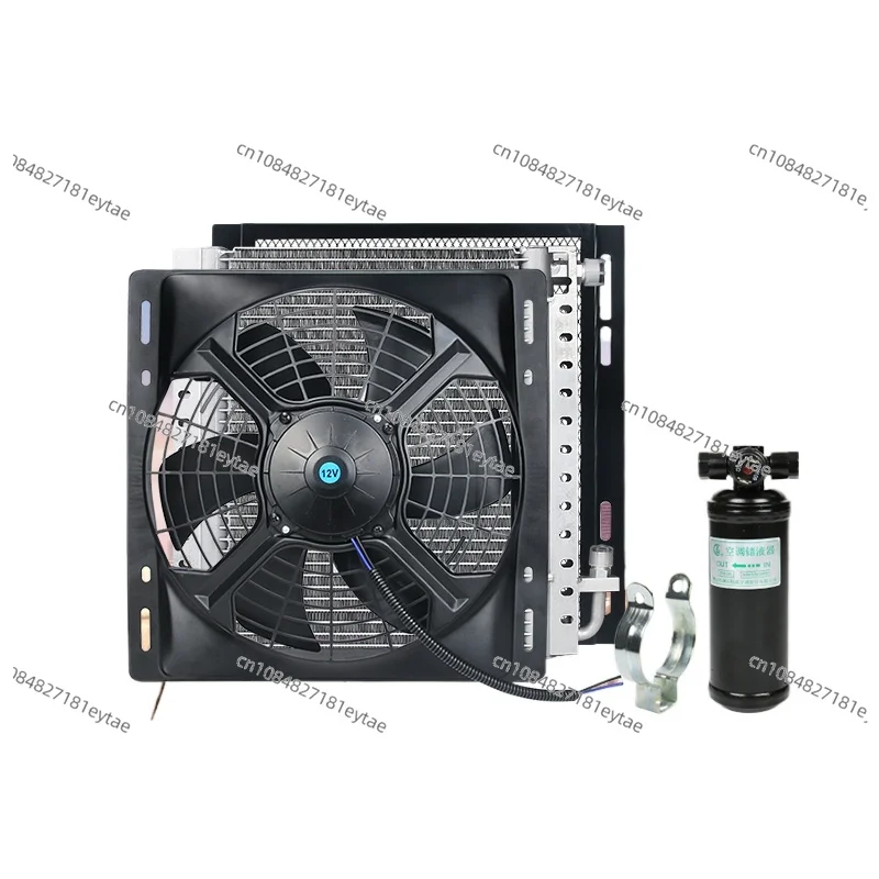 

14X14 парковочный кондиционер, электронный вентилятор, универсальная модификация, 12 В, автомобильный резервуар для воды, охлаждающий вентилятор, конденсатор в сборе