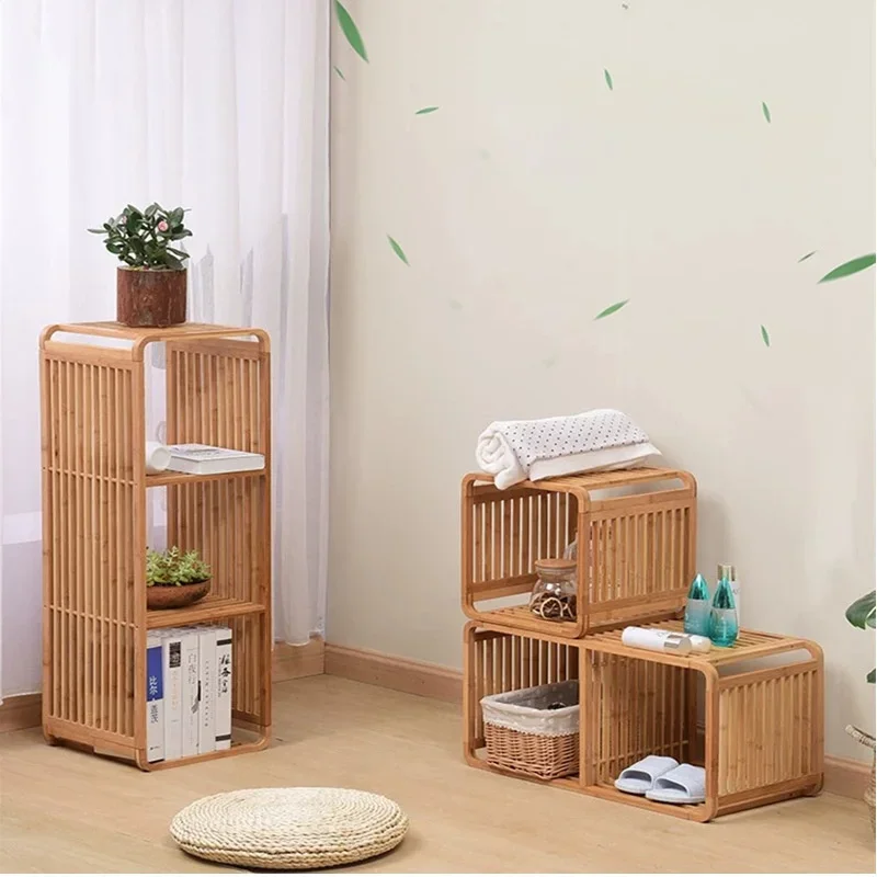 

Sustainable Bamboo Bathroom Shelves Versatile MultiFunctional Shelving Ideal for Bedside or Window Floral Display