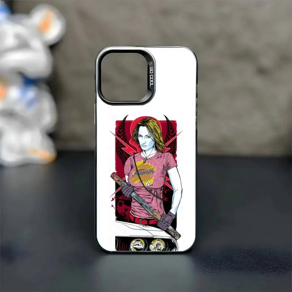 حافظة هاتف K-Kill Classic Movie Bill لهاتف iPhone17,16,15,14,13,12,11 Plus، غطاء مقاوم للصدمات فضي غير لامع