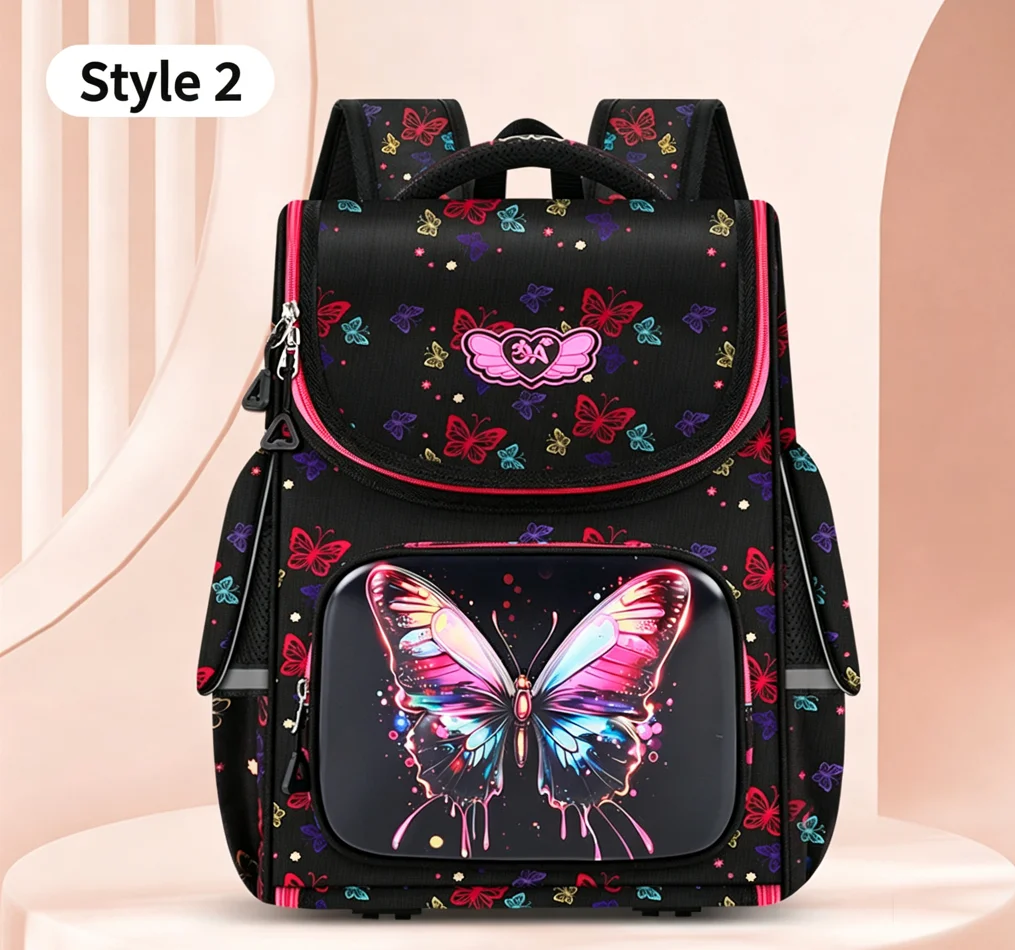 Large Capacity Spine‑Protective School Daypack, Lightweight Breathable Adjustable Shoulder Strap for Grade 1‑6 Boys Girls
