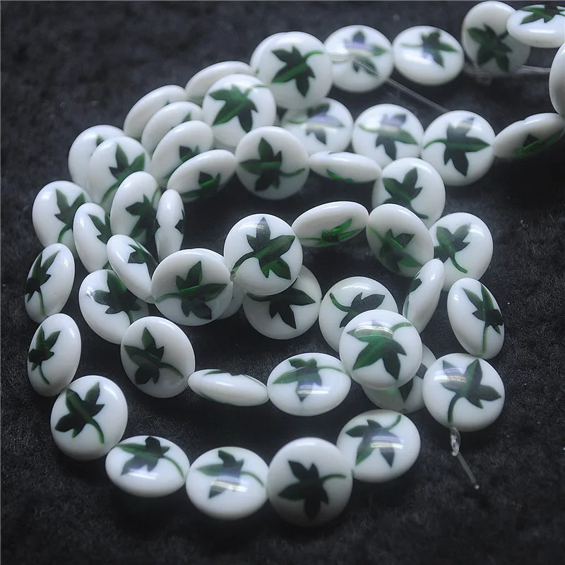 

26PCS 12MM New Italy Glass Beads Leaf Shape DIY Jewelry Designs For Women Bracelets Making Accessories Hot Arrivals