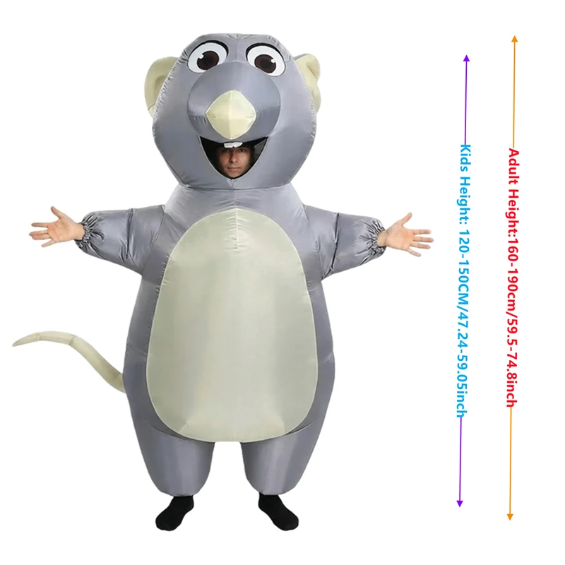 Children Inflatable Mouse Party Costume for Halloween Cosplay Men's and Women's Holiday Carnival Funny Party Costumes Adult