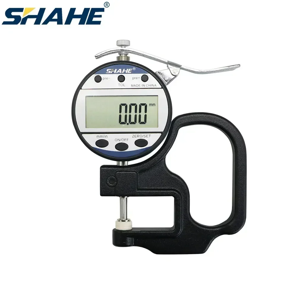 

SHAHE 0.01mm 10mm Digital Thickness Gauge Ceramic Measuring Head Paper Leather Film Thickness Gauge Meter