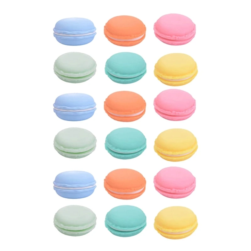 18 Pieces Compact Macaron Jewelry Holder Storage Box Macaron Jewelry Box Plastic Material Great for Travel and Home Use