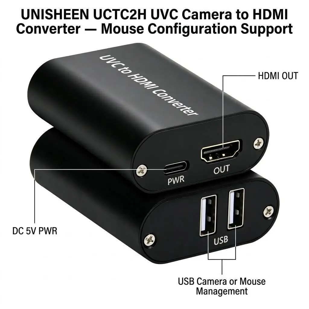 UNISHEEN Camcorder USB to HDMI UVC INSTA360 Action4 Action5 Pocket3 to HDMI Image Transmission Capture Card Live Sports Partner