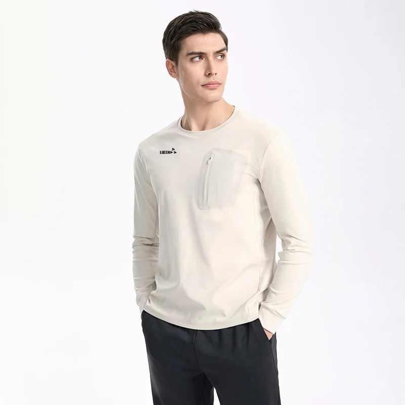

LUCEN 2026 Men's new high-quality outdoor sports running T-shirt suitable daily casual/fitness wear long-sleeved design Tops