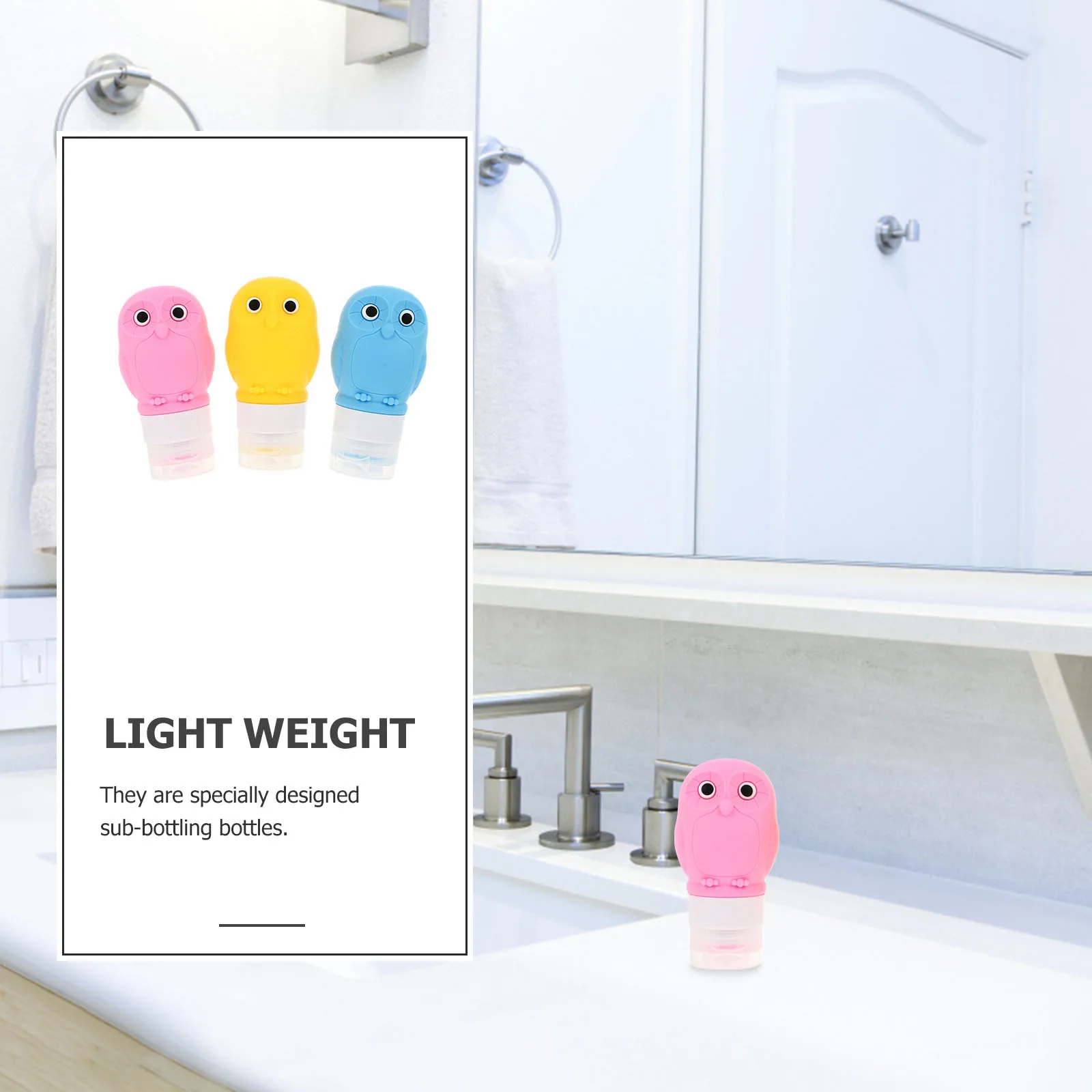 

3Pcs Owl Travel Lotion Dispenser Bottles Leakproof Squeezable Shampoo Containers Portable Travel Storage Bottles