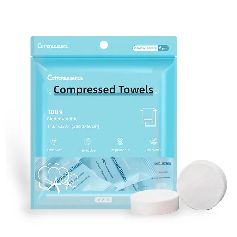 마술 수건 여행 야외 일회용 압축 수건, 캔디 타월 페이스 페이퍼, 30x60cm, 6 개 