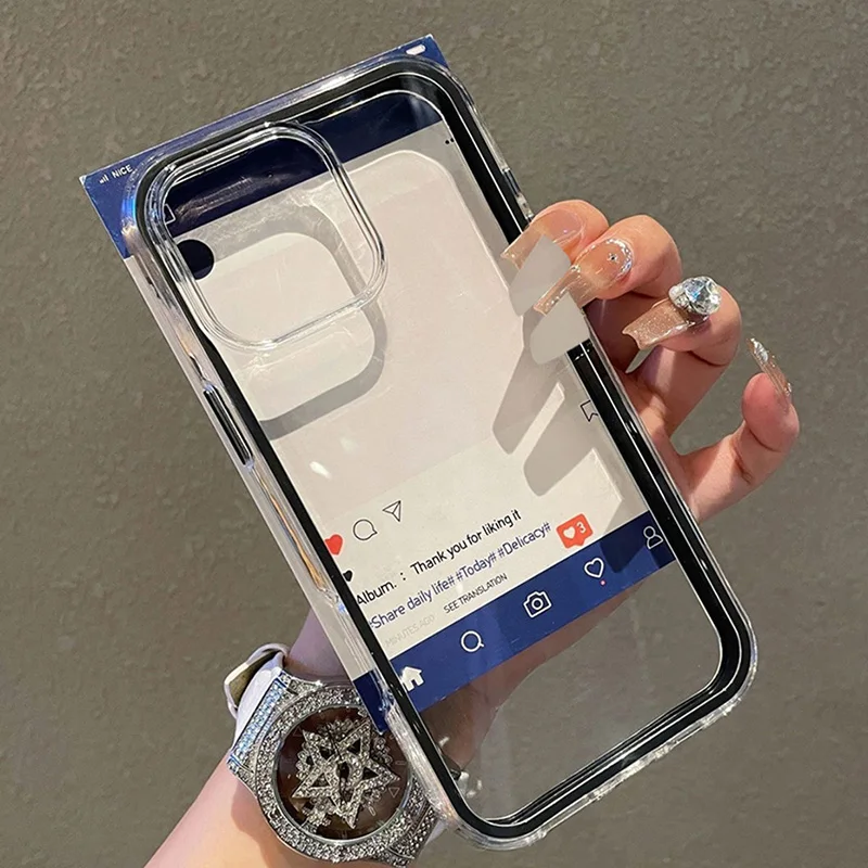 Przezroczyste etui na telefon Candy Color 2 w 1 do iPhone 13 11 15 14 12 16 Pro Max Shockproof Bumper Soft TPU Clear Cases Back Cover