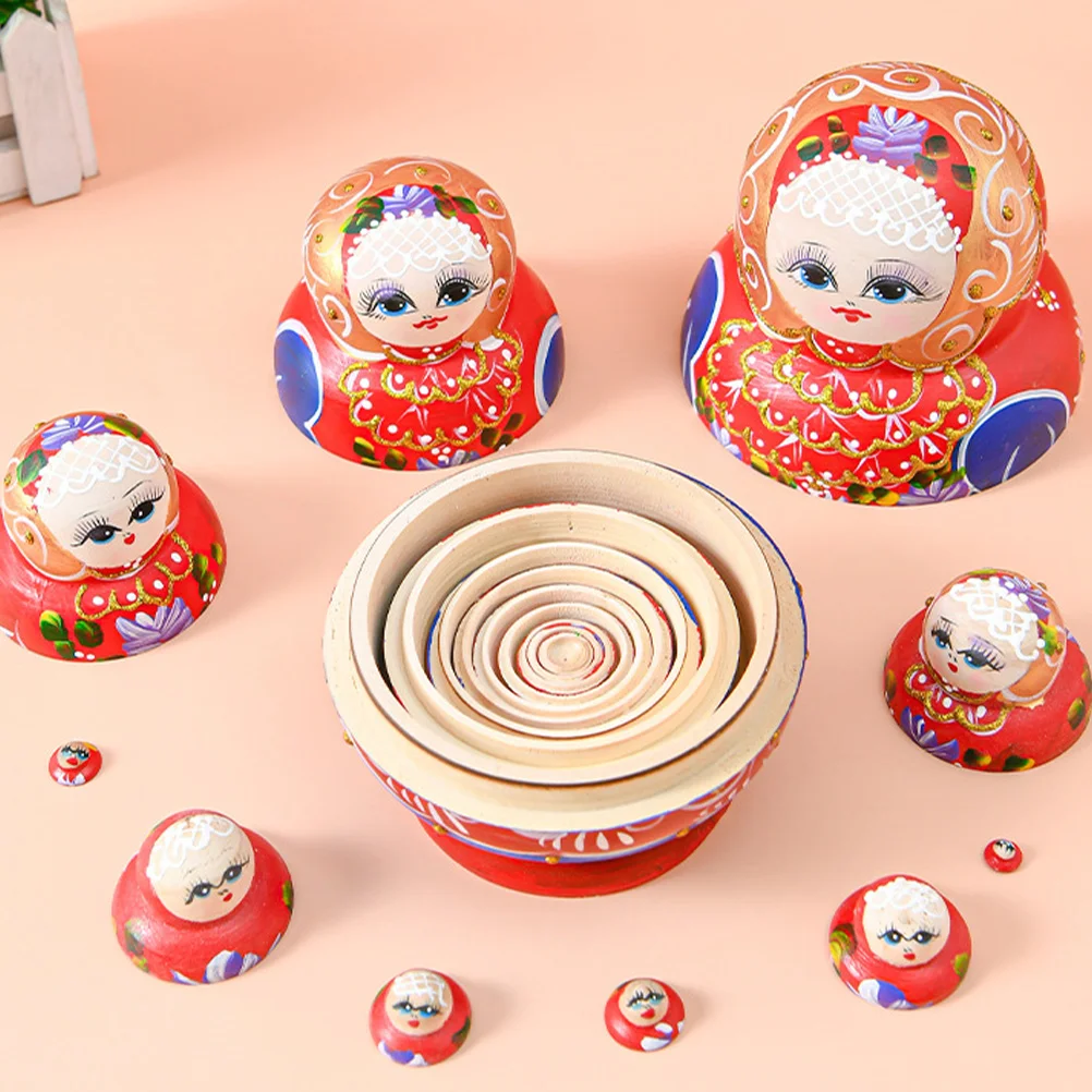 

1 set Matryoshka H Painted Russian Nesting Kids Toy Matryoshka Safe Oil Paint Home Decor Storage Gift