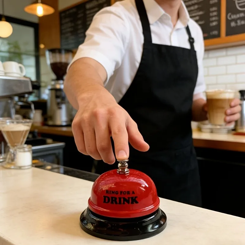 1pc Novel Beverage Call Bell - Desktop Service Bell, Durable Iron Bell with Clear Ringing Sound, Suitable for Parties, Weddings,