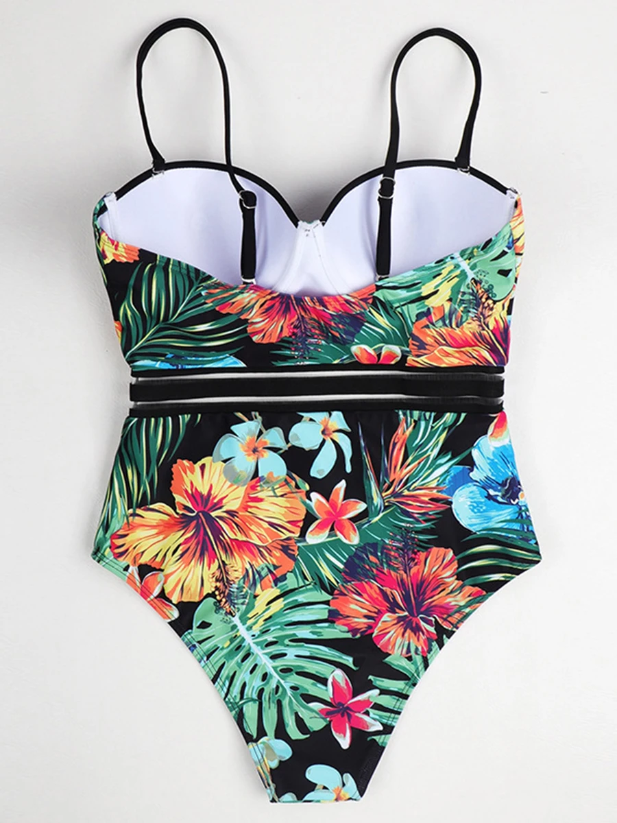 2026 Push Up Floral Swimsuit Women One Piece Sexy Swimwear Female Bathers Bathing Swimming Swim Suit Beachwear