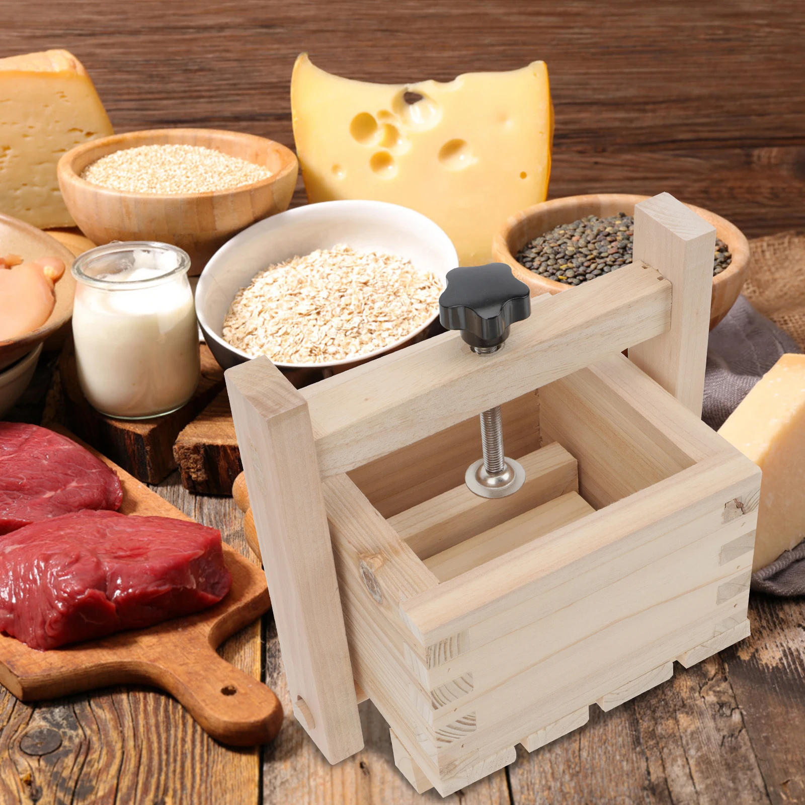 

Форма для мясного торта «сделай сам», ручная прижимная лапка, деревянная антипригарная, легко чистящаяся, практичная, прочная, домашняя, для здоровья, ручная прижимная лапка для мяса