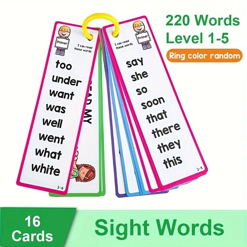 

Kids English 220 Sight Words Cards Vocabulary Building Montessori Learning Toys, Memorise Games Gifts Educational Flashcard