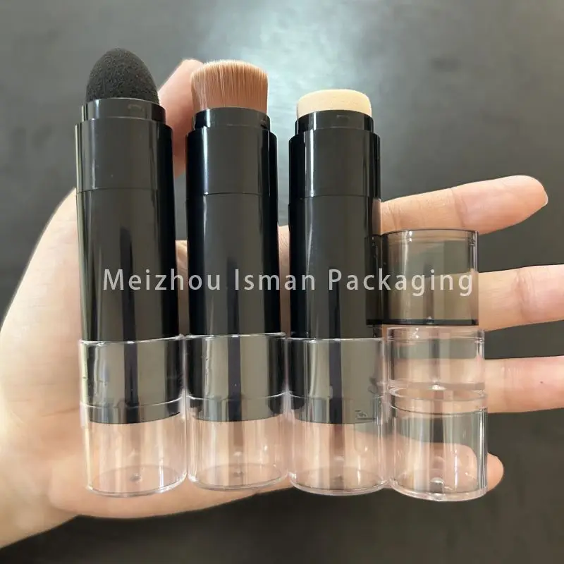 

40Pcs 2 In 1 Double Sides Powder Stick Contour Blush Highlighter Foundation Concealer Pen Container With Brush Puff Sponge 12g