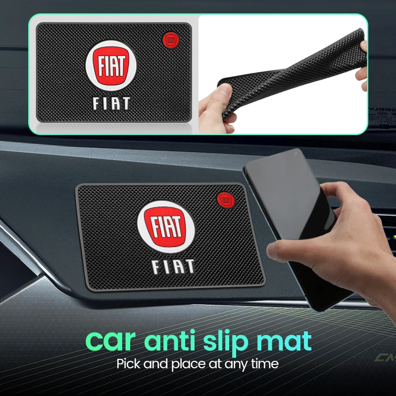 1 قطعة ثلاثية الأبعاد للسيارة سجادة ضد الإنزلاق الداخلية لوحة القيادة الهاتف سيليكون المضادة للانزلاق وسادة التصميم اكسسوارات لشركة فيات 500 أبارث Ducato 500X #2