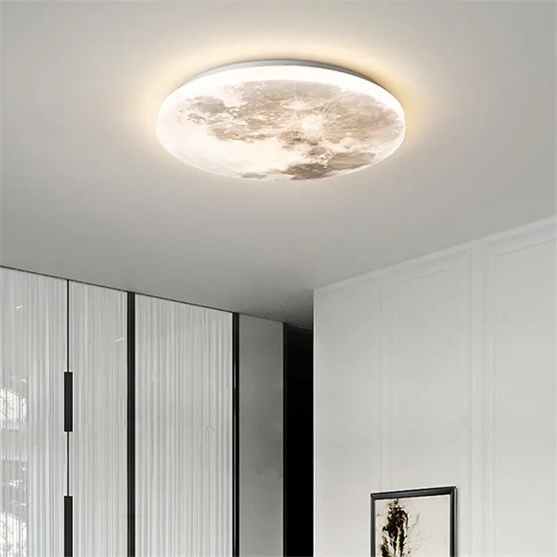 Imagem -03 - Luz de Teto Led Moon para Varanda Personalidade Lâmpada Criativa Fundo Romântico Nórdico Decoração do Quarto das Crianças Quarto