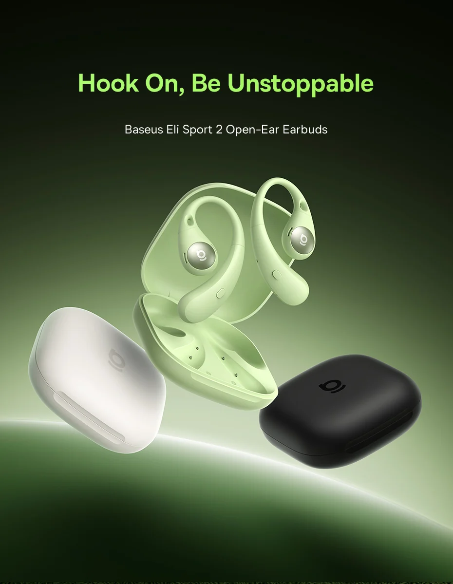 Baseus Eli Sport 2 Open-Ear-Kopfhörer, kabellos, Bluetooth 6.0 OWS-Kopfhörer, hochauflösend, mit LDAC OWS-Kopfhörer, Ohrbügel-Sport-Ohrhörer – Detail 17