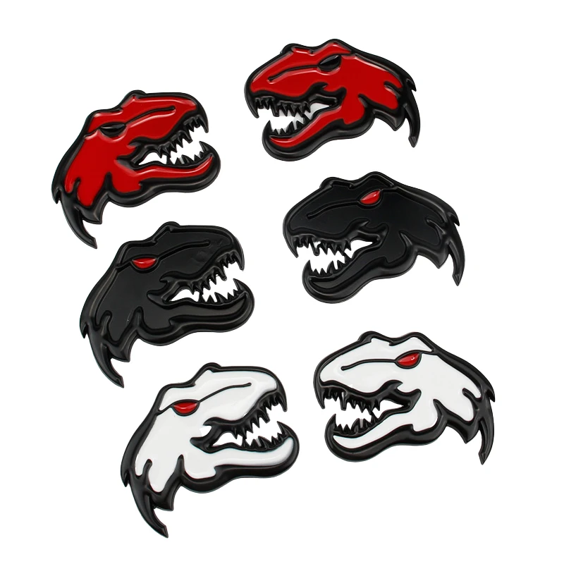 Auto Metall Tyrannosaurus Rex Velociraptor Raptor Dinosaurier Logo Stamm Körper Abzeichen Emblem Aufkleber Tier Styling Aufkleber Zubehör – Detail 1