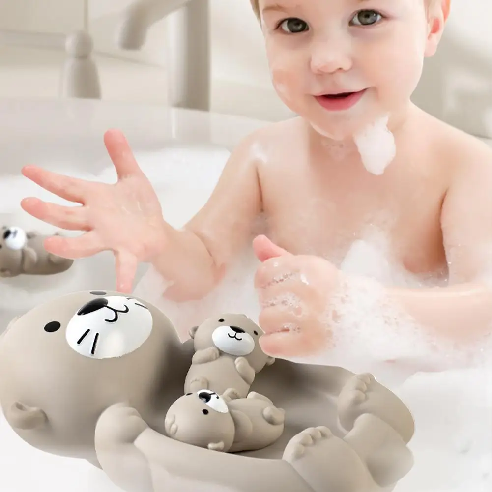 Zabawka do kąpieli, pływające łódki, uroczy wzór wydry, pacynki na palce dla dzieci, interaktywna zabawka pływająca, prezent dla rodziców i dzieci J5Y3