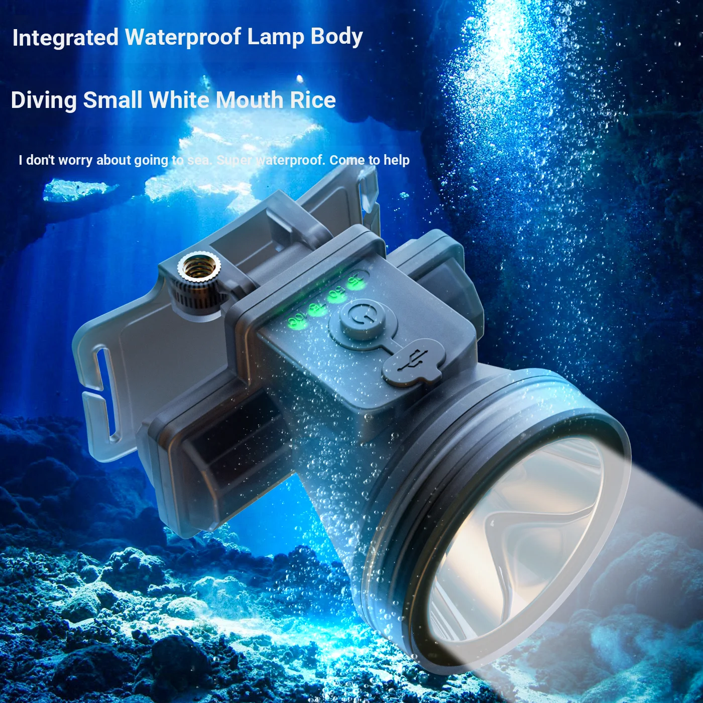 Waterproof Headlight 800LM Diving Headlight Professional LED Scuba Dive To A Depth of 30 Meters Dive Head Torch IPX8 Divinglight