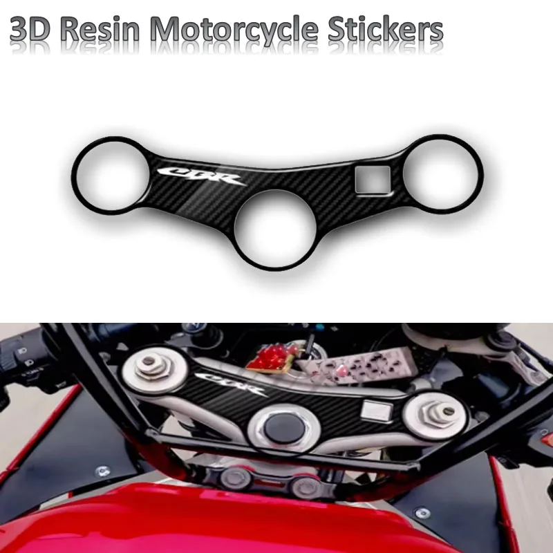 

3D Resin Motorcycle Carbon Fiber Stickers Top Triple Clamp Yoke Case for Honda CBR900 1996-1997