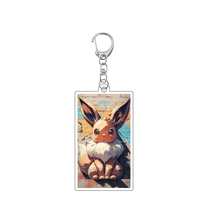 Pokemon Series Graffiti Extended Painting Acrylic Key Chain Creative Anime Game Character Collection Card Bag Pendant Gift