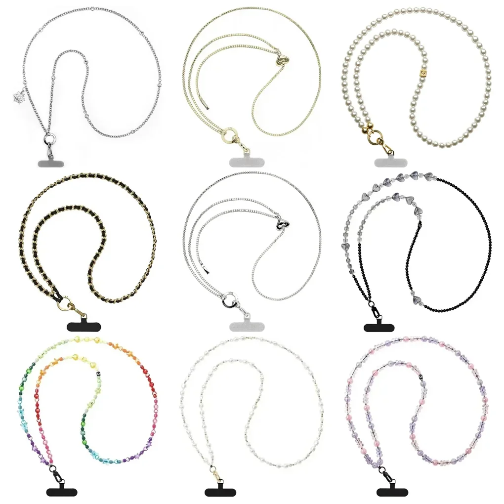 

Gold Silver Metal Universal Phone Straps Long Short Lanyard Phone Hanging Chain