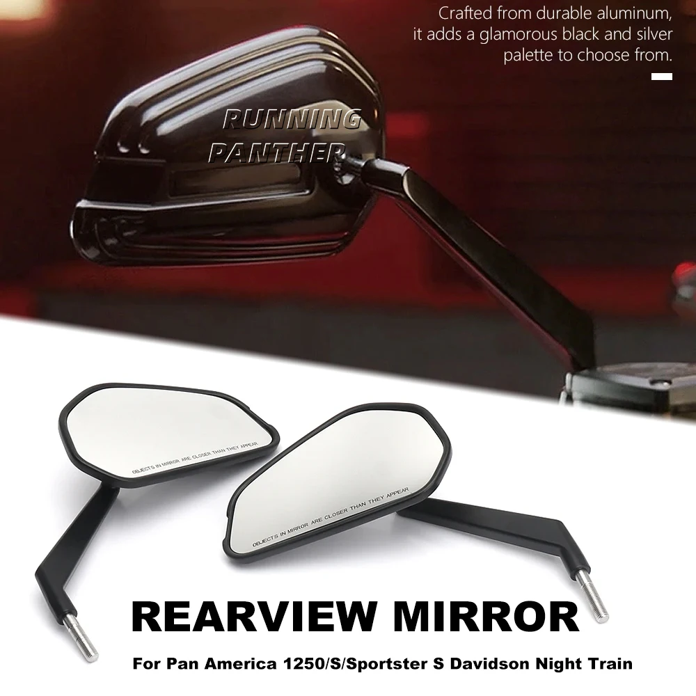 

New Motorcycle Rearview Mirrors Black Silver Side Mirror For Pan America 1250 S PA1250 For Davidson Night Train For Sportster S