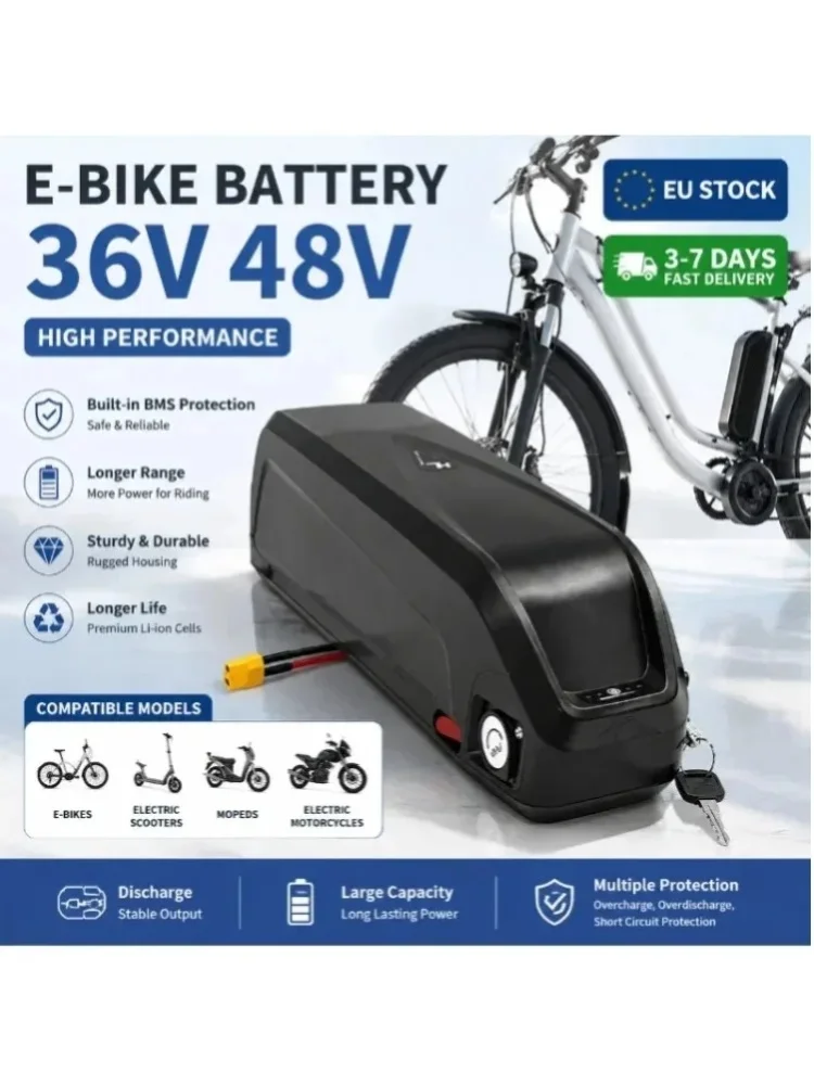 EU-Lagerbestand 36V 48V 40Ah E-Bike Lithium-Akku 30A BMS für 350W 500W 750W 1000W Motor Schnelle Lieferung Ladegerät Inklusive