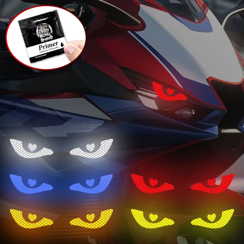 1 Paio di Adesivi Riflettenti a Forma di Occhi di Demone per Moto, Impermeabili, per Fari, Serbatoio, Casco, Carenatura, Decalcomanie in Vinile Resistenti